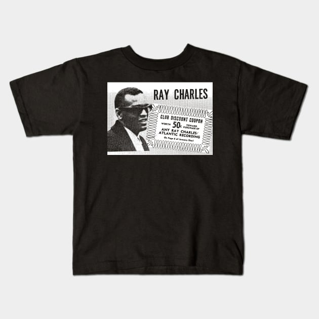 Ray Charles 1966 Record Club Coupon Kids T-Shirt by TheObserver